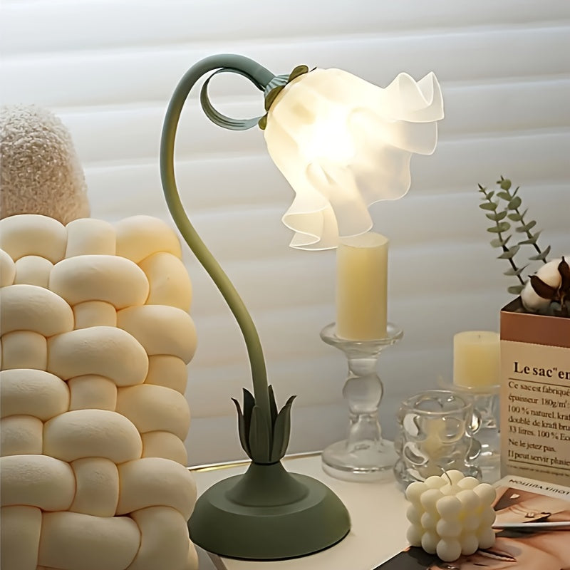 Green Flower Lamp, Flower-shaped Lighting Fixture, Mother's Day Gift, Holiday Gift, Birthday Gift, Suitable for Bedroom, Living Room, Dormitory, Restaurant and other Scenes, Cute Exquisite Light, Warm Romantic, Home Atmosphere Sensing Lamp, ins Style