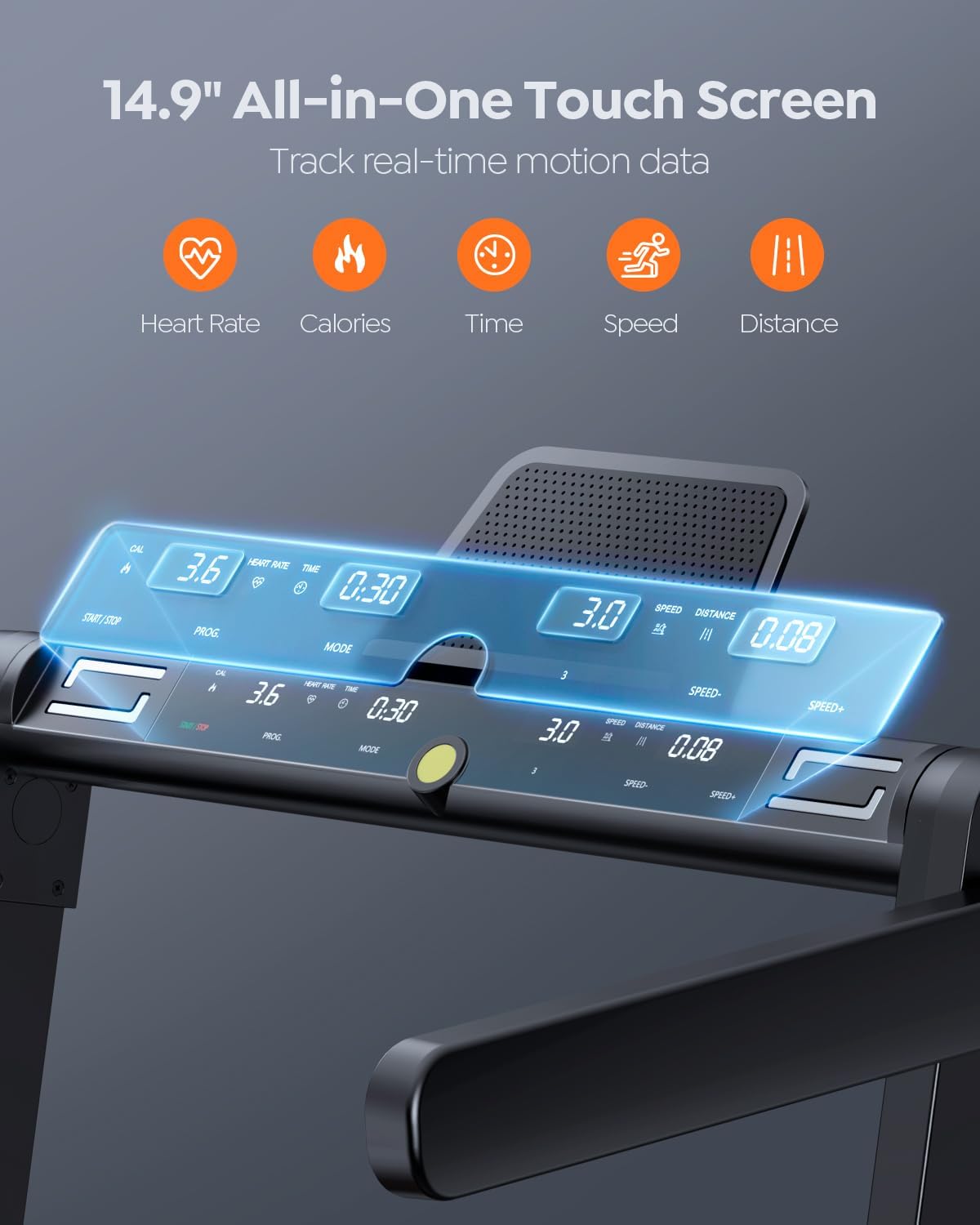 2 in 1 Foldable Treadmills for Home, Under Desk Treadmill with 12 HIIT Modes, Workout APPs and Touch Screen, 2.5HP Walking Treadmill for Home Office, 265lbs Capacity, Installation Free, Power10