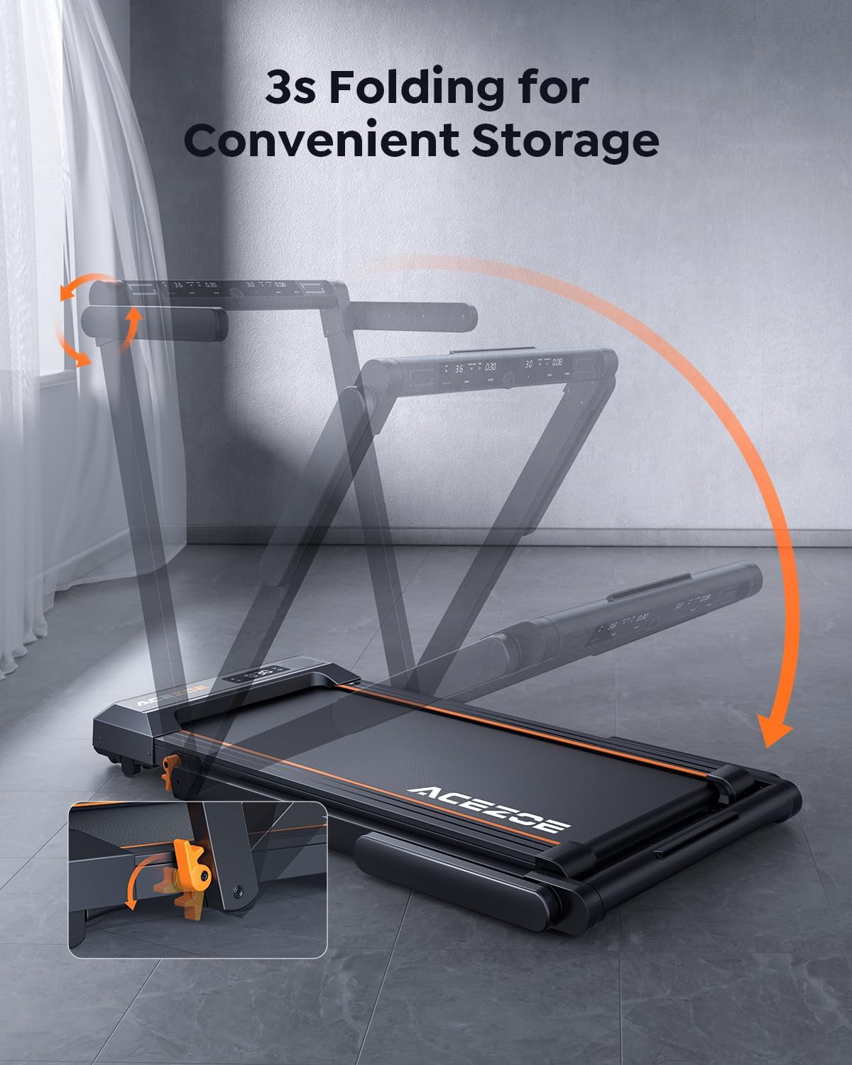 2 in 1 Foldable Treadmills for Home, Under Desk Treadmill with 12 HIIT Modes, Workout APPs and Touch Screen, 2.5HP Walking Treadmill for Home Office, 265lbs Capacity, Installation Free, Power10