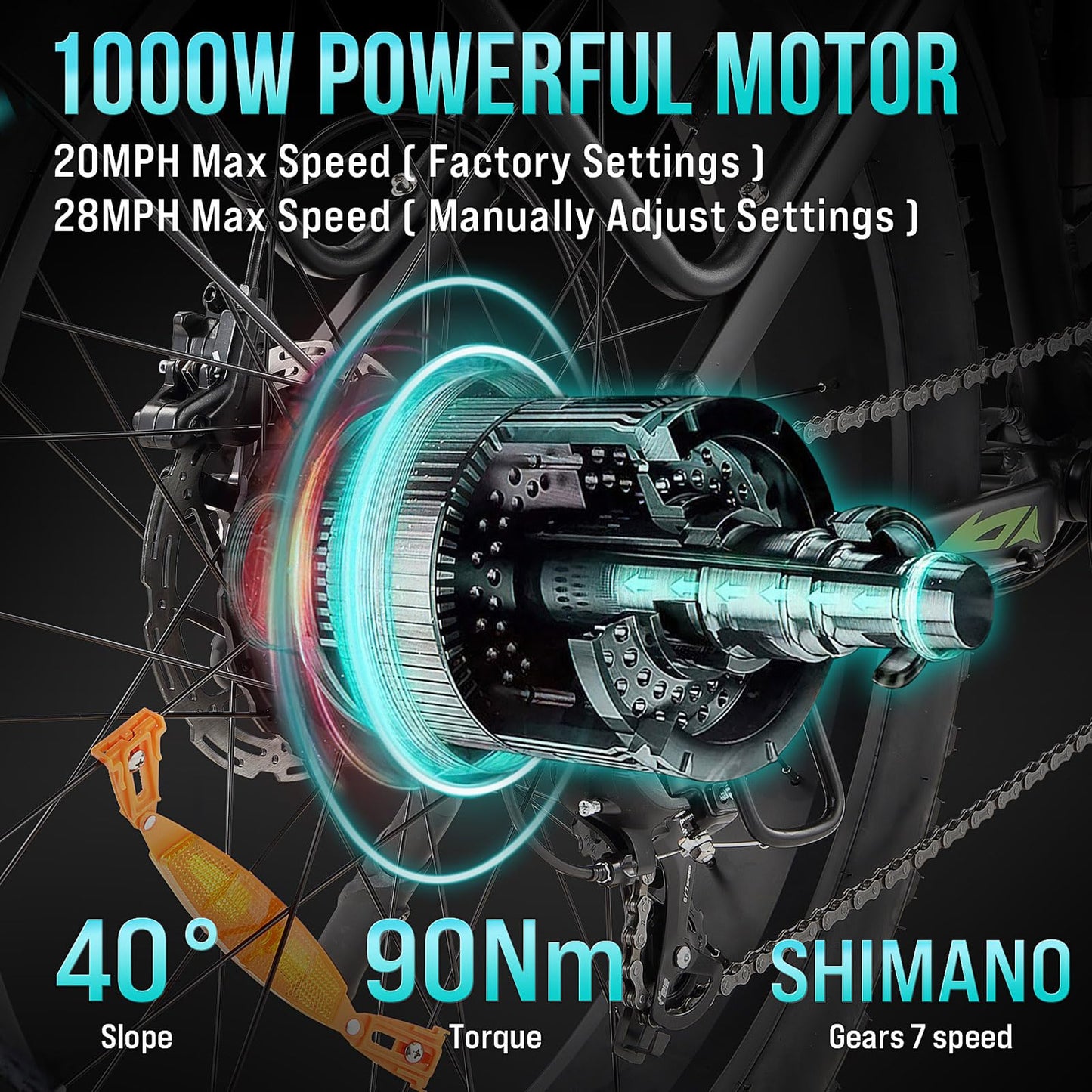 Electric Bike - 26" Fat Tire, 1000W Dual Motor Fat Tire Electric Bike, 48V 18Ah , 35mph Speed, Hidden Battery Mountain E Bike for Off Road,Electric Bike with Throttle & Pedal Assist, Hydraulic Brakes