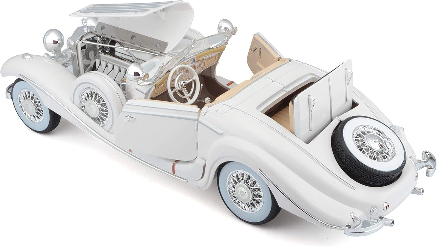 Maisto Mercedes 1:18 Scale 1936 M-B 500 K Type Specialroadster Diecast Vehicle , White