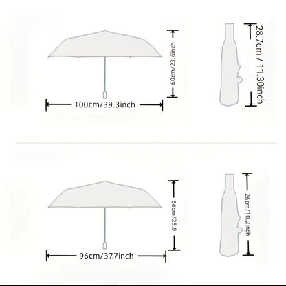 Sanrio Kuromi Automatic Folding Umbrella - UV Protection, Lightweight & Portable Travel Rain Gear with 190T Canopy & Rubber Handle, Cute Cartoon Design - Ideal for Sunny & Rainy Days, Perfect Gift, Umbrellas for Rain