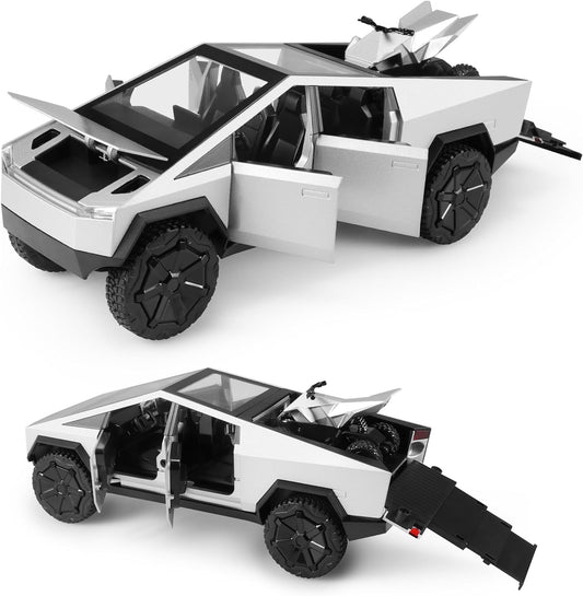 Cybertruck Silver Metal Car Cybertruck Model Toy Truck 1/24 Diecast Car