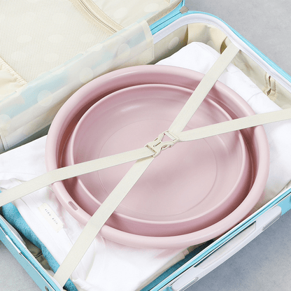 1pc Foldable Plastic Basin, Household Portable Student Dormitory Travel Laundry Thickened Wash Basin, Bathroom Accessories Laundry Room Accessories Fabric Shower Curtain Washable