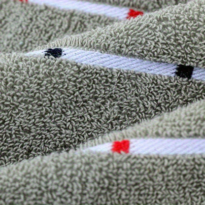 1pc Ultra-Absorbent Thick Towel for Adults - Pink, Blue & Gray Striped Design - Perfect for Face, Sweat, Outdoor & Camping Use - Modern Rectangular Hand or Dry Clean Towel