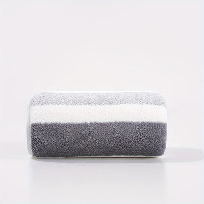 1pc Super Soft Microfiber Quick-Dry Towel - 200 GSM 100% Polyester, Ultra Absorbent & Lightweight for Home, Travel, Pool - Machine Washable, Multiple Colors (Striped & Solid), Home Bathroom Essentials | Plush Texture | Durable Bath Linens, Bath Towels