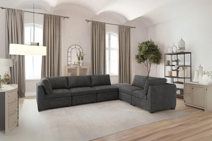 Thomasville Tisdale Modular Sectional 6 -piece Boucle with Storage Ottoman Floor Model