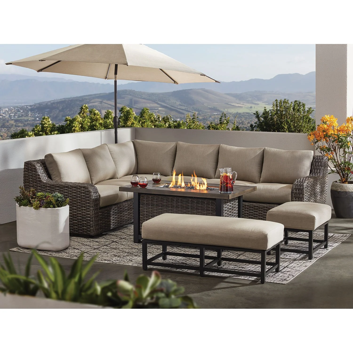 Athena 7-piece Sectional With Firepit