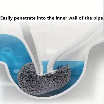 Ergonomic Non-Slip Toilet Brush - Reusable, Hygienic Bathroom Cleaning Tool with Durable Plastic Handle
