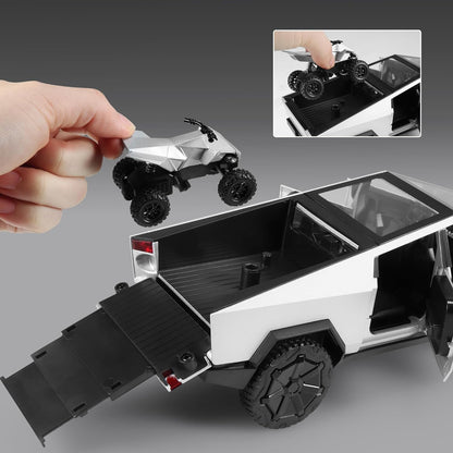 Cybertruck Silver Metal Car Cybertruck Model Toy Truck 1/24 Diecast Car