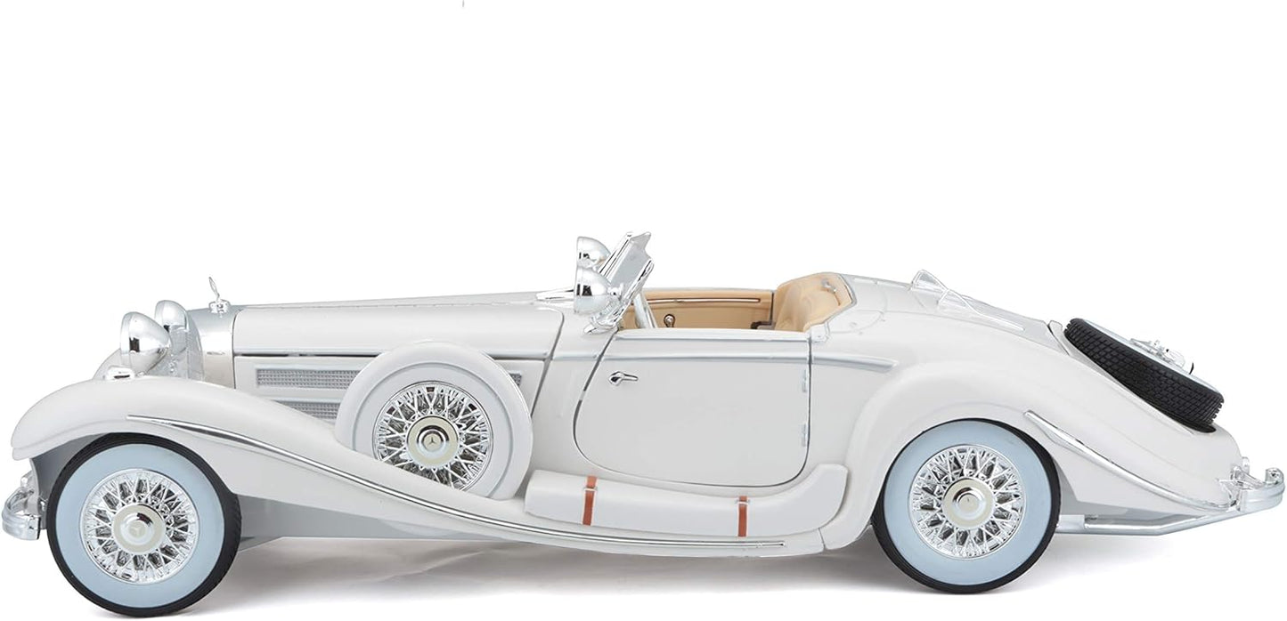 Maisto Mercedes 1:18 Scale 1936 M-B 500 K Type Specialroadster Diecast Vehicle , White