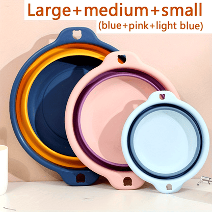 1\u002F3pcs Foldable Face Basin, Outdoor Travel Portable Plastic Basin, Student Dormitory Foot Wash Basin