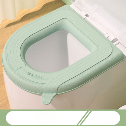 Mint Green Toilet Seat Cover Warmer - Soft, Scrubbable Cushion with Ribbed Texture & Handles for Easy Installation, Comfortable Fit, and Enhanced Hygiene, Toilet Seat Cushion