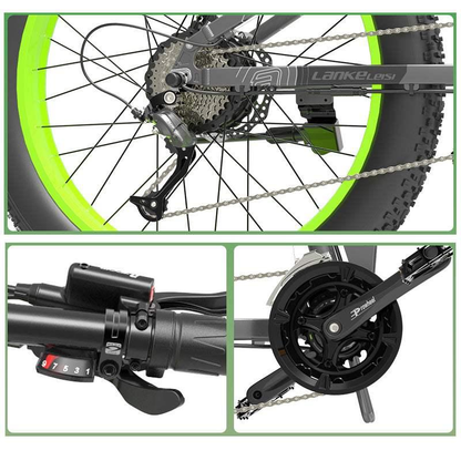 Lankeleisi XT750 Plus 1000W 26" Fatbike Dual Crown Fork Faltbares E-Mountainbike 17,5Ah