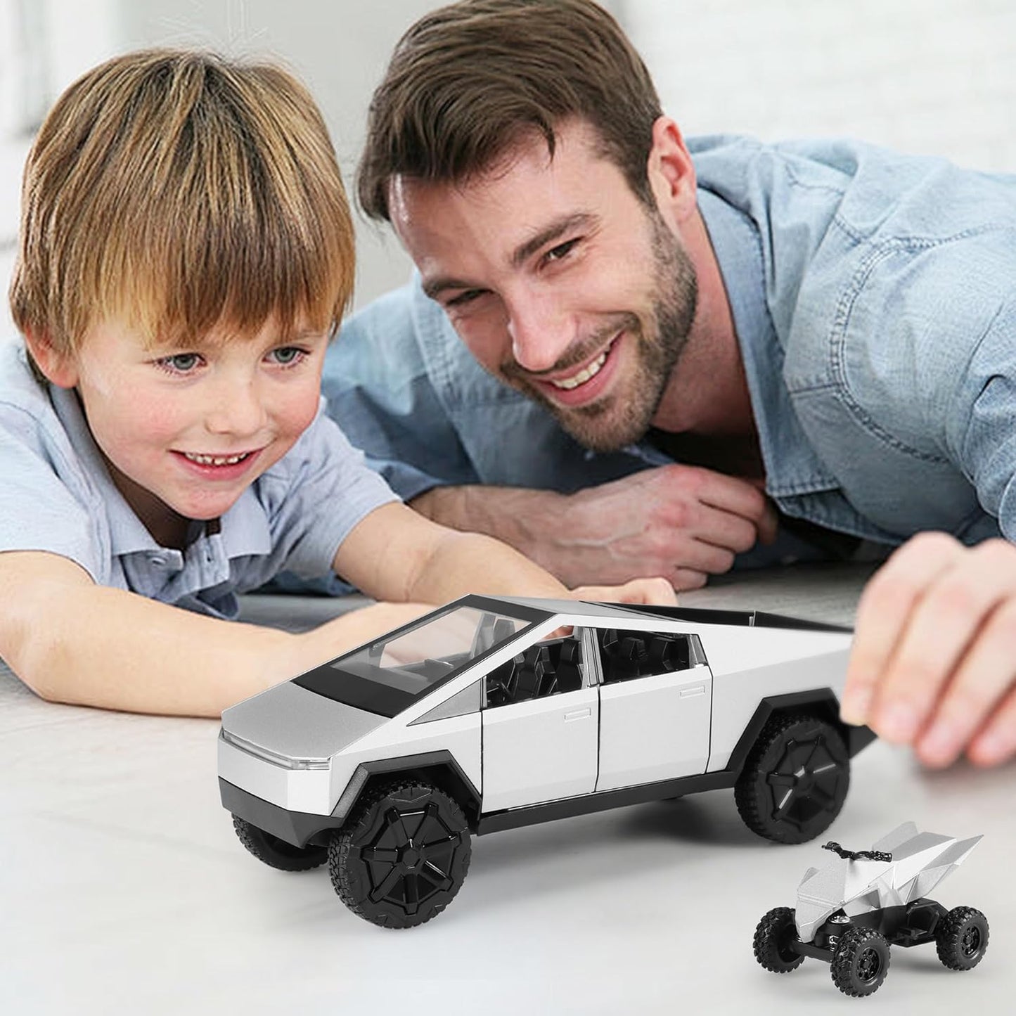 Cybertruck Silver Metal Car Cybertruck Model Toy Truck 1/24 Diecast Car