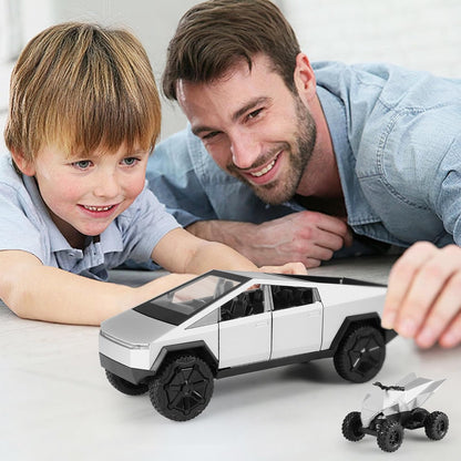 Cybertruck Silver Metal Car Cybertruck Model Toy Truck 1/24 Diecast Car