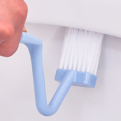1 Blue V-Shaped Toilet Brush: Innovative S-Shaped Design for Efficient Cleaning of Toilet Bowls, Suitable for Living Room, Toilet, and Kitchen, No Electricity Required, Made of Plastic