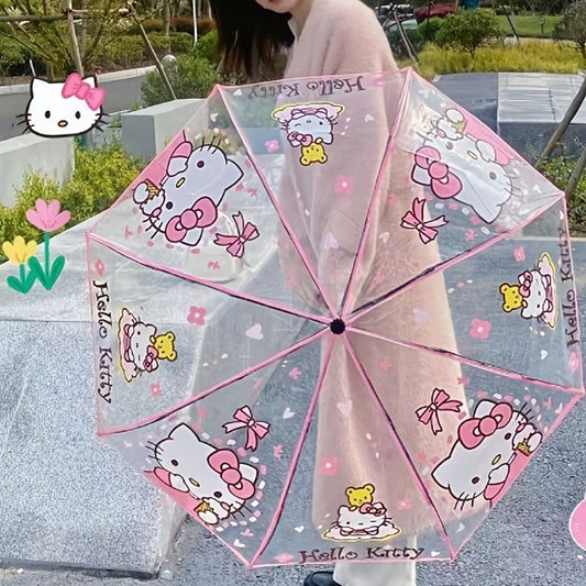 Sanrio Cute & Stylish Transparent Umbrella - Durable, Foldable Design for Men & Women - Perfect Gift Idea