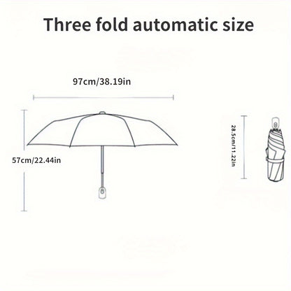 Cat & Sunflower Automatic Sun Umbrella - UV Protection Travel Umbrella with 8-Rib Compact Folding Design, Cute Cat Holding Sunflower Pattern, Lightweight Windproof for Rain & Shine, Stylish Outdoor Accessory