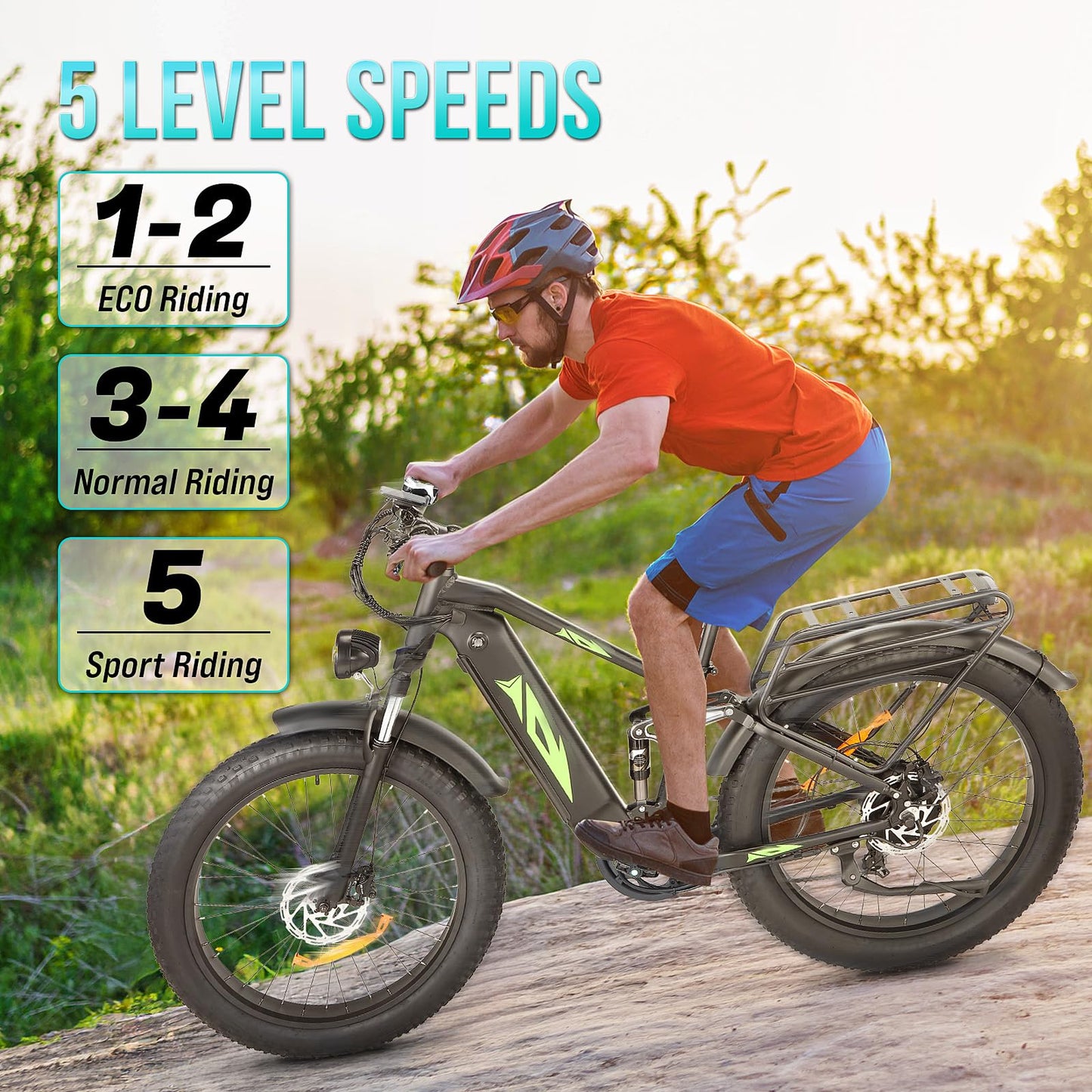 Electric Bike - 26" Fat Tire, 1000W Dual Motor Fat Tire Electric Bike, 48V 18Ah , 35mph Speed, Hidden Battery Mountain E Bike for Off Road，Electric Bike with Throttle & Pedal Assist, Hydraulic Brakes