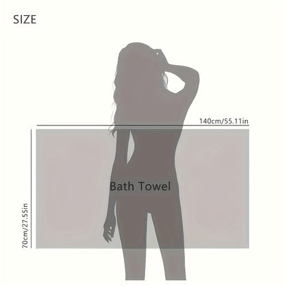 1pc Adult Microfiber Bath Towel Set - Super Absorbent&Soft Waffle Weave, Quick Drying, Polyester\u002FPolyamide Blend, Fragrance Free for Daily Use, Spa, Fitness, Travel