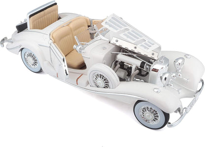 Maisto Mercedes 1:18 Scale 1936 M-B 500 K Type Specialroadster Diecast Vehicle , White