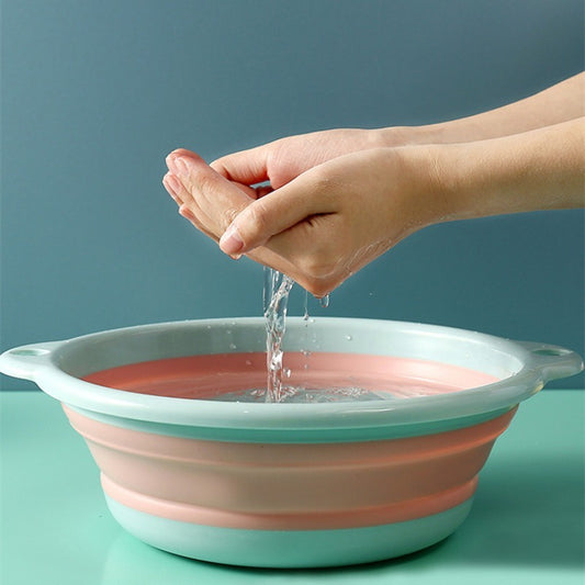 1pc Portable Foldable Washbasin - Durable Plastic, Ideal for Camping & Travel, Compact Design with Lid, Camping Essentials | Modern Kitchenware | Compact Washbasin