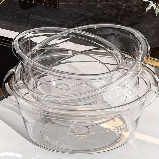 1pcs Luxury Style Student Dormitory Wash Basin, High Aesthetic Plastic Washing and Foot Basin, Simple Transparent Plastic Hair Washing Basin, No Electricity Required