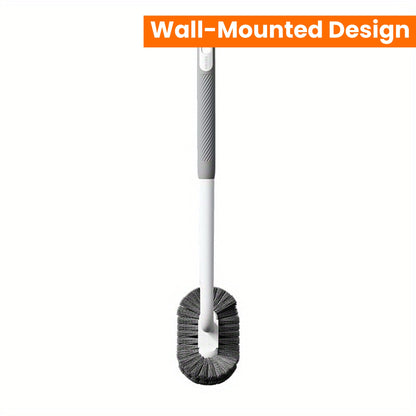Flexible Long-Handle Toilet Brush with Soft Bristles - No Dead Corner, Wall-Mounted Design for Efficient Bathroom Cleaning