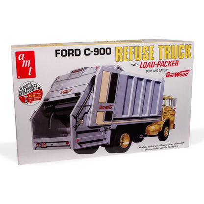 AMT Ford C-900 Gar Wood Load Packer Garbage Truck 1/25 Scale Model Kit