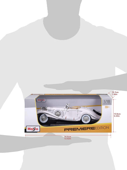 Maisto Mercedes 1:18 Scale 1936 M-B 500 K Type Specialroadster Diecast Vehicle , White