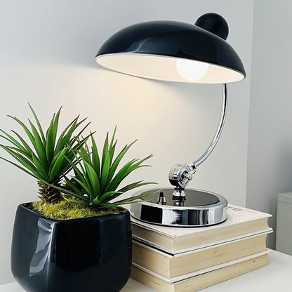 Minimalist and fashionable office desk lamp with creative ironwork, featuring exquisite black or white paint finish, serving as an artistic decorative ambiance table lamp, complete with a bulb.