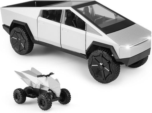 Cybertruck Silver Metal Car Cybertruck Model Toy Truck 1/24 Diecast Car