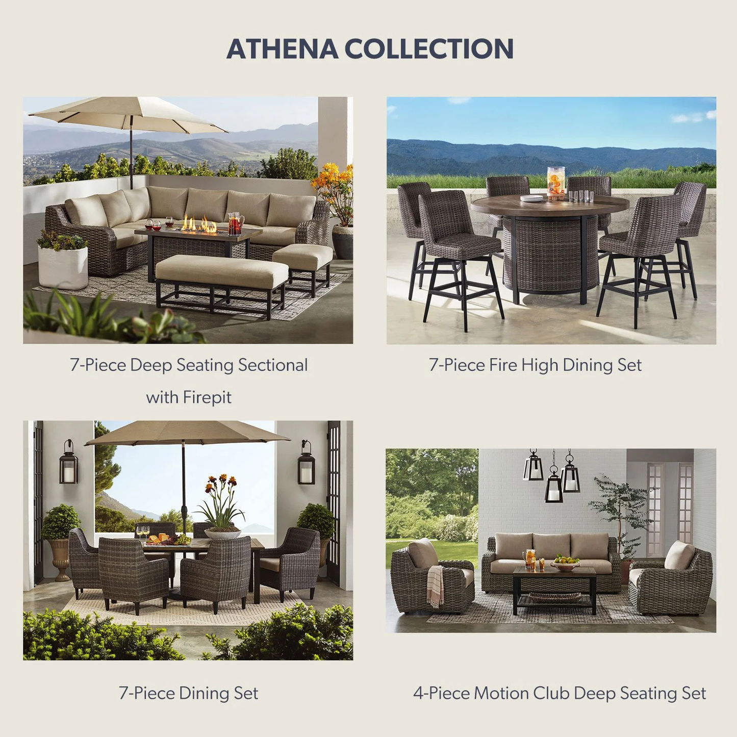 Athena 7-piece Sectional With Firepit