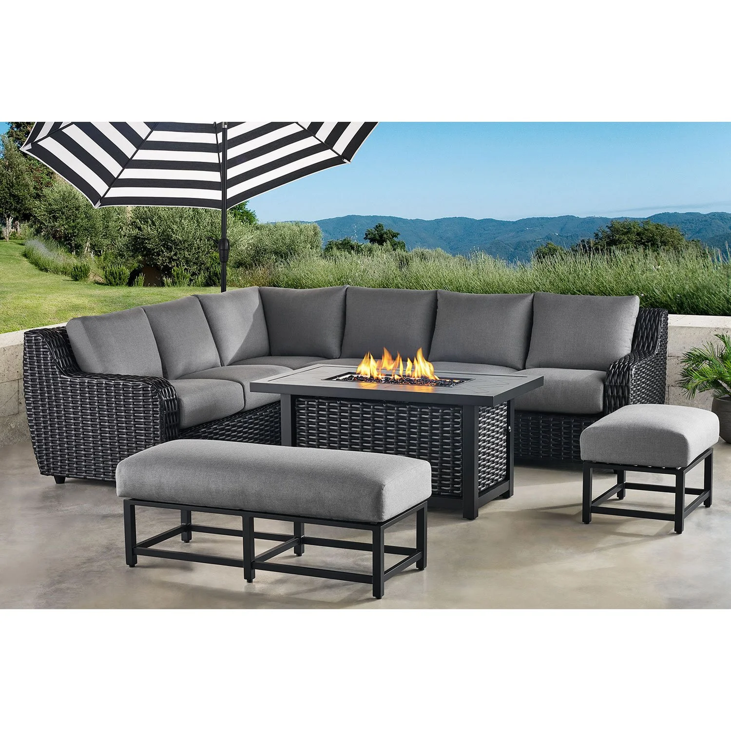Athena 7-piece Sectional With Firepit