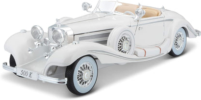 Maisto Mercedes 1:18 Scale 1936 M-B 500 K Type Specialroadster Diecast Vehicle , White