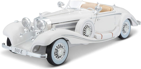 Maisto Mercedes 1:18 Scale 1936 M-B 500 K Type Specialroadster Diecast Vehicle , White