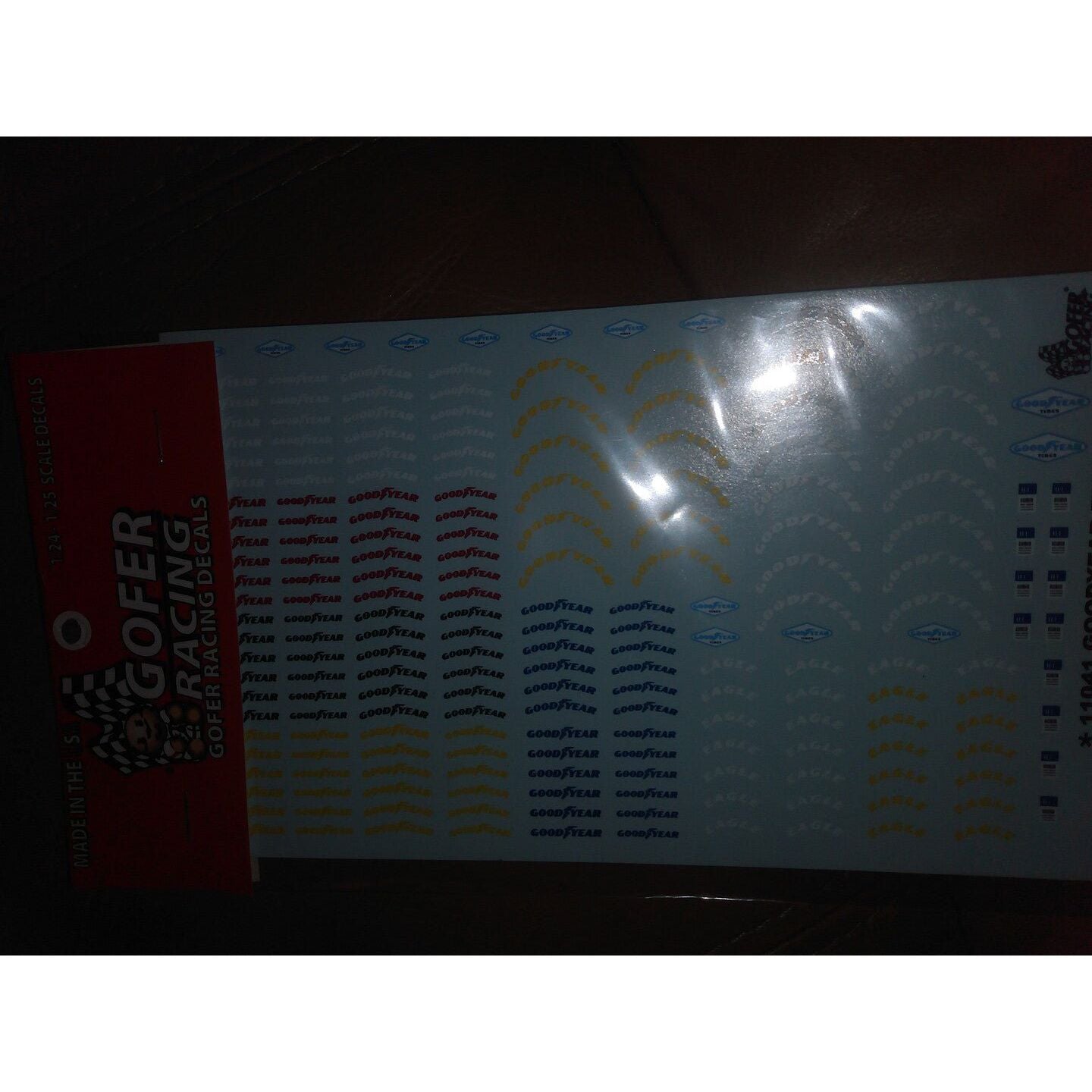 Gofer Racing 1/25 Scale Goodyear Tire & Fender Decal Sheet