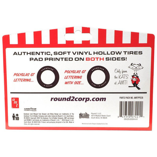 Model Kit "Goodyear Polyglas GT" Tires Set of 8 Pieces for 1/25 Scale Models by AMT