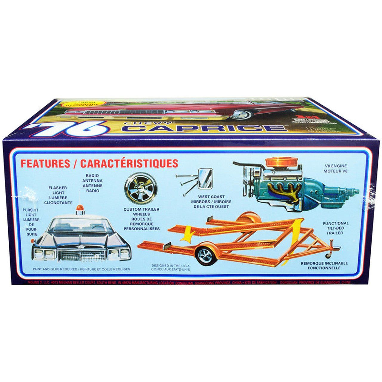 MPC 1976 Chevy Caprice w/Trailer 1:25 Scale Model Kit