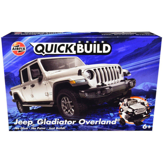 Skill 1 Model Kit Jeep Gladiator (JT) Overland Silver Snap Together Model by Airfix Quickbuild