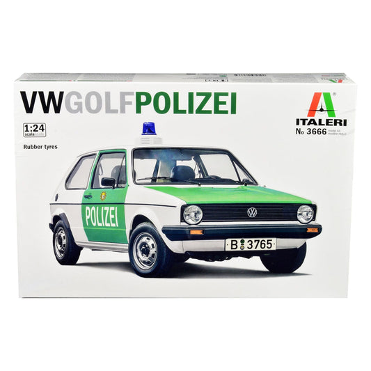 Skill 3 Model Kit 1978 Volkswagen Golf "Berlin Polizei (Police) Department" 1/24 Scale Model by Italeri