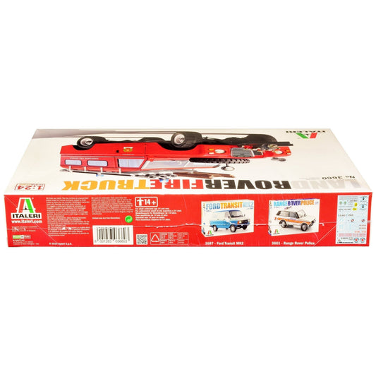 Skill 3 Model Kit Land Rover Fire Truck 1/24 Scale Model by Italeri